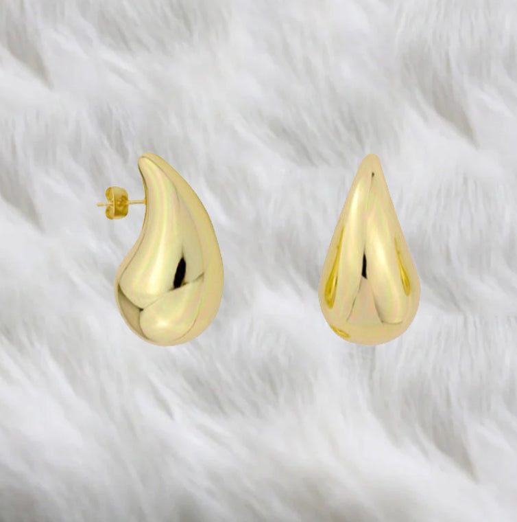 Pendientes Gota Plata baño en oro