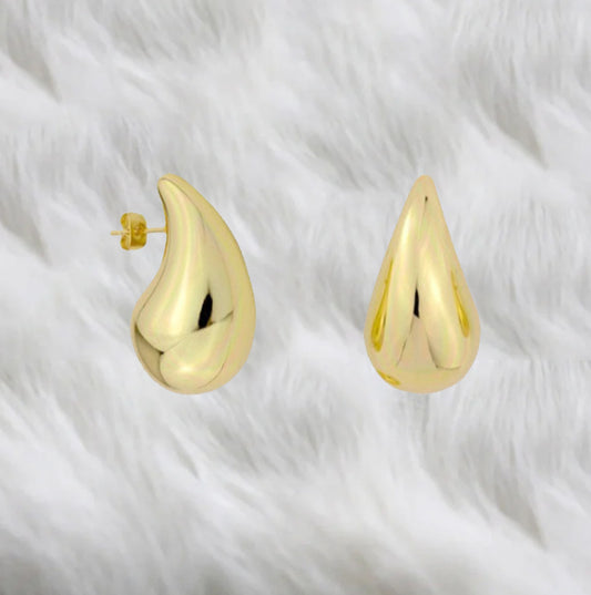 Pendientes Gota Plata bañado en oro