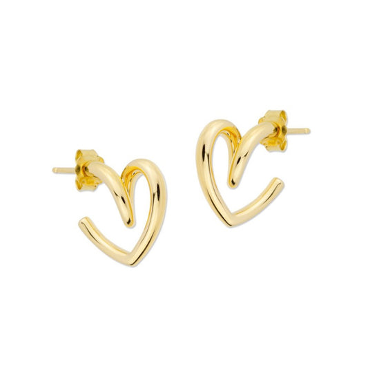 Pendientes corazón bañado en oro