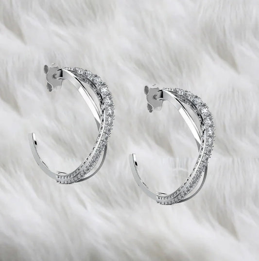 Pendientes de aro de doble giro