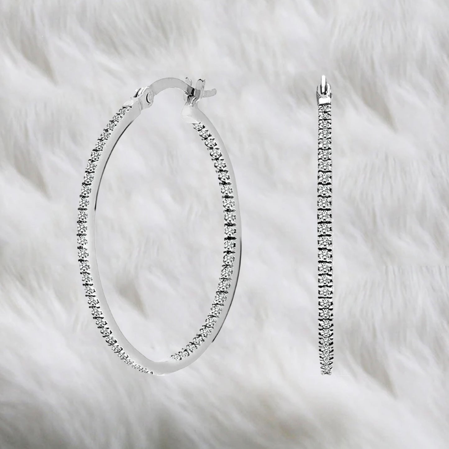 Pendientes de aro hipoalergénicos de circonita cúbica