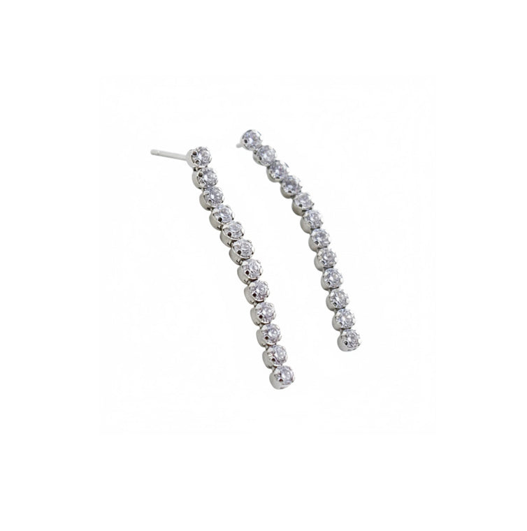 Pendientes plata  tenis riviere 28mm