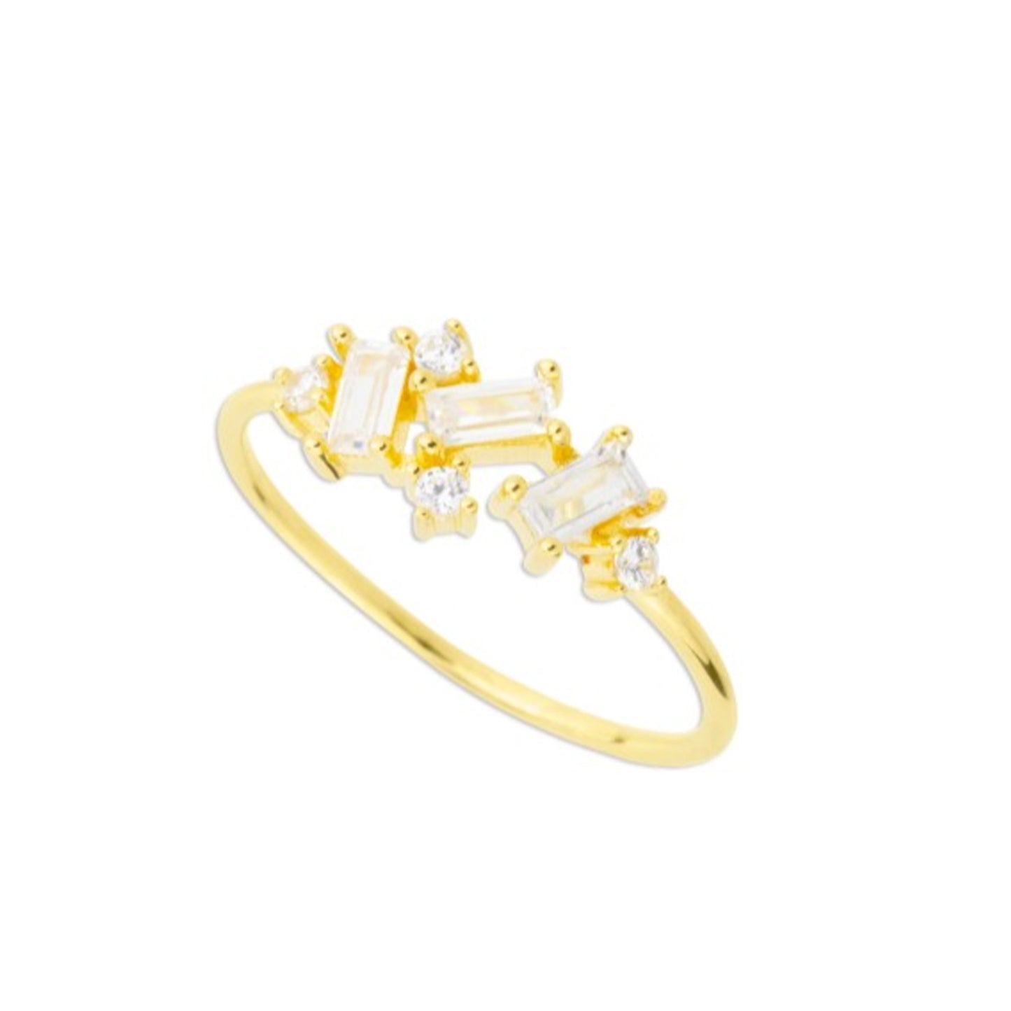 Sortija de Plata de Ley y circonita blanca