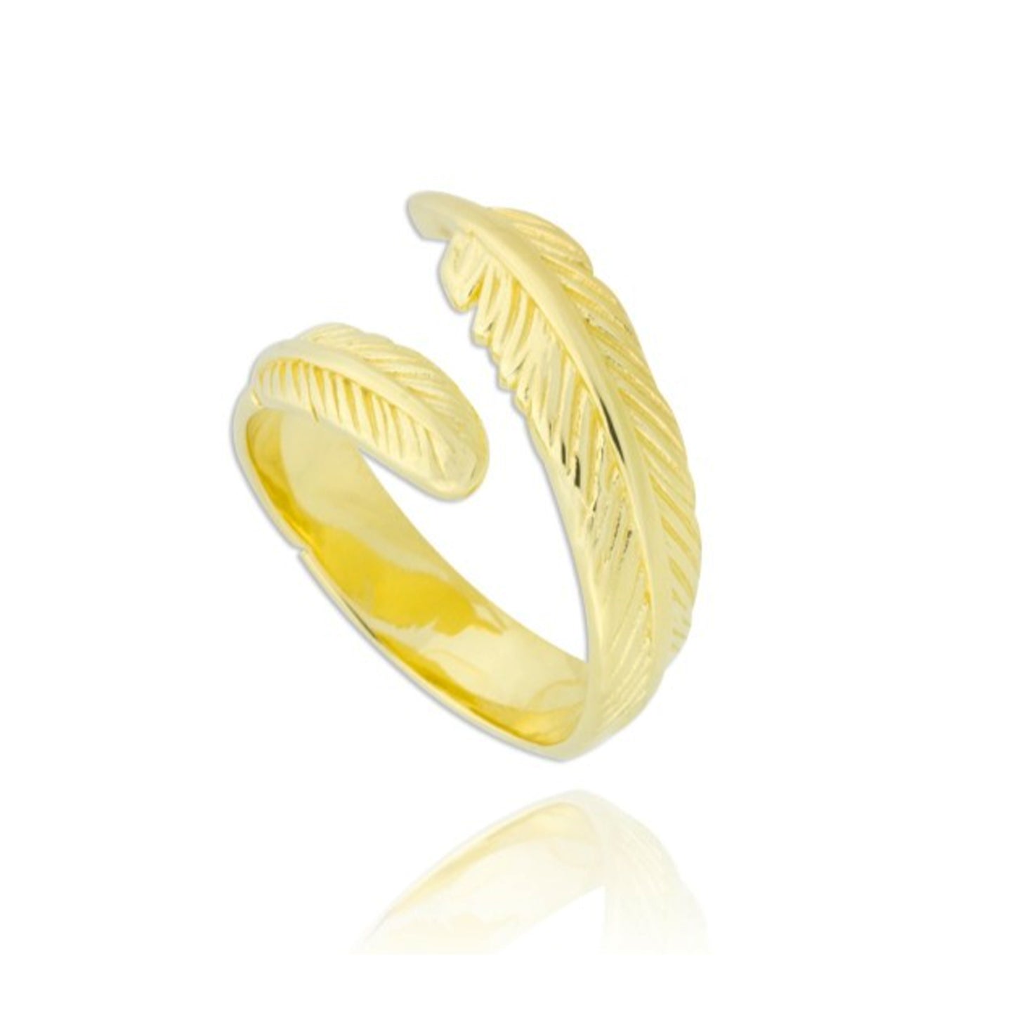 Sortija hoja baño en oro