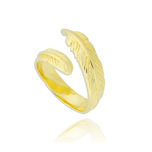 Sortija hoja baño en oro