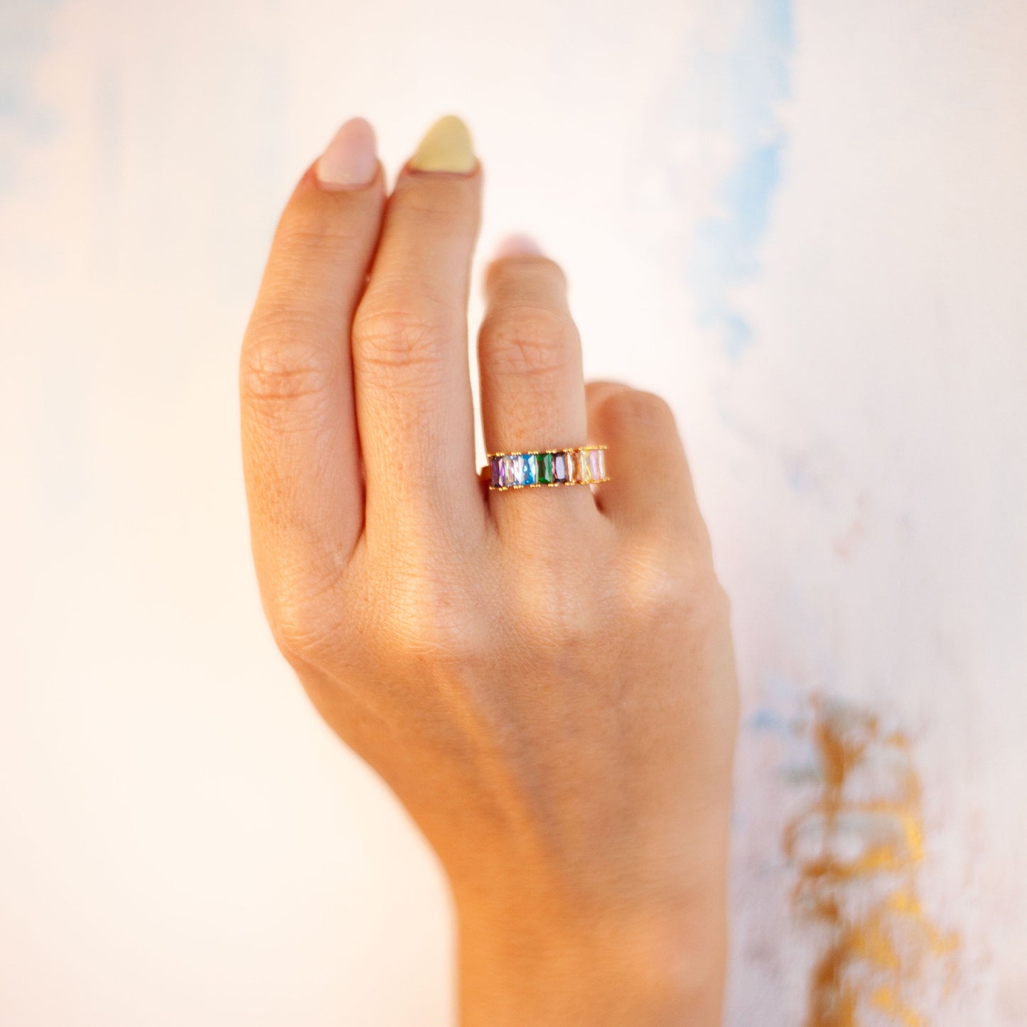 Anillo de Plata de Ley con circonitas multicolor