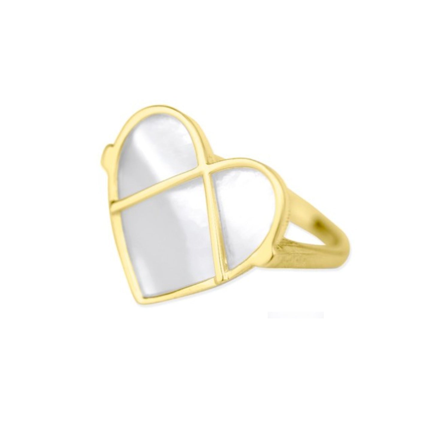 Anillo corazón baño de oro