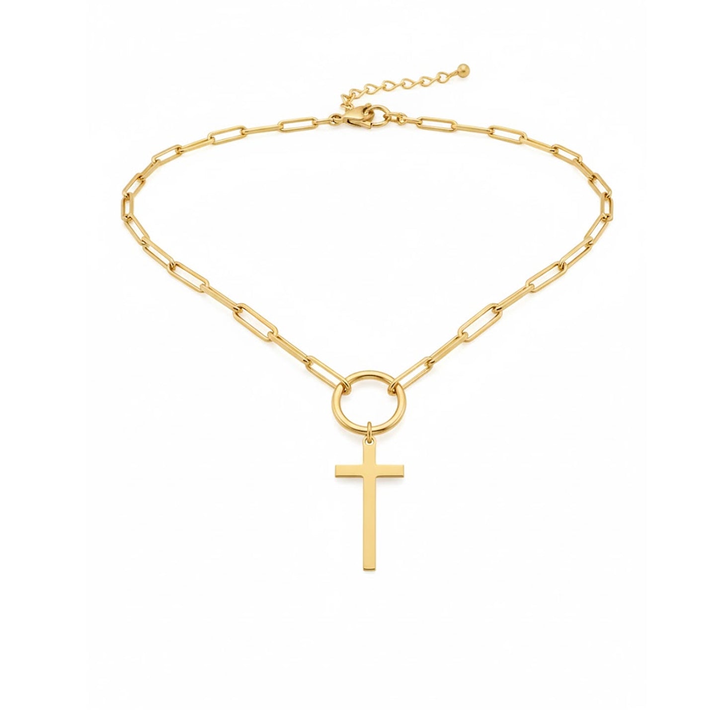 Choker Plata 925 Baño Oro Cadena Cruz – Joyas 24/7 | Minimalismo con Carácter