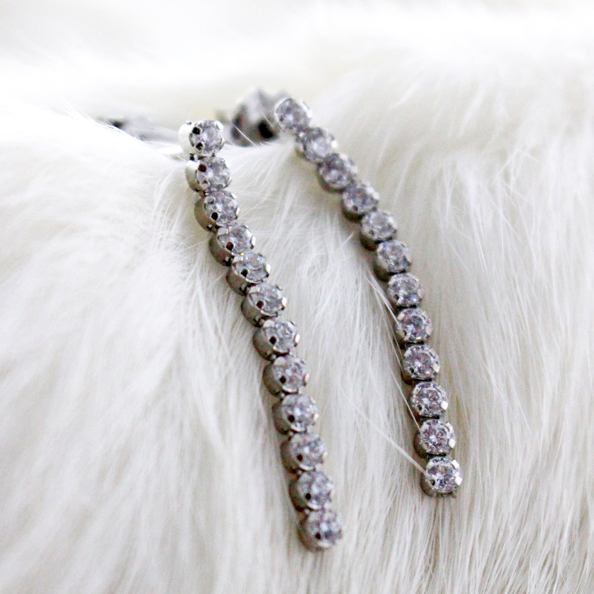 Pendientes plata  tenis riviere 28mm